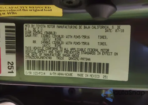 2018 Toyota Tacoma Sr5 V6 z USA, uszkodzony, nr VIN 3TMAZ5CNXJM074748